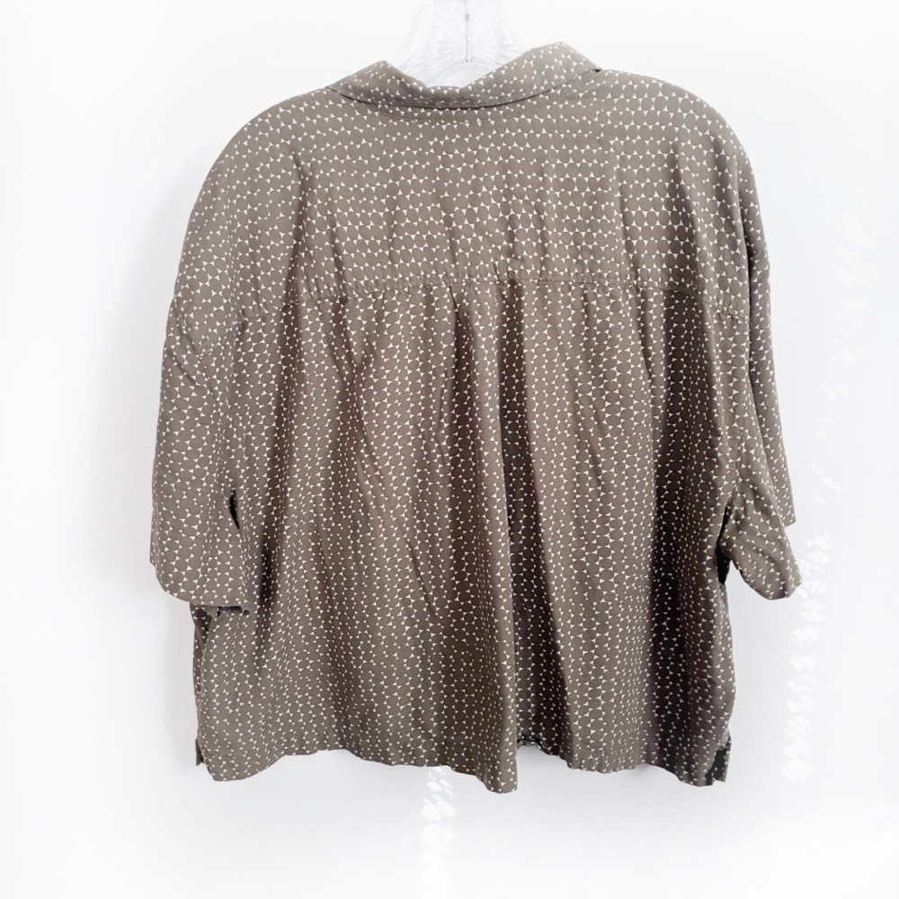 Levi’s Zandt crop top green olive white button up circles collar oversized - Picture 8 of 8